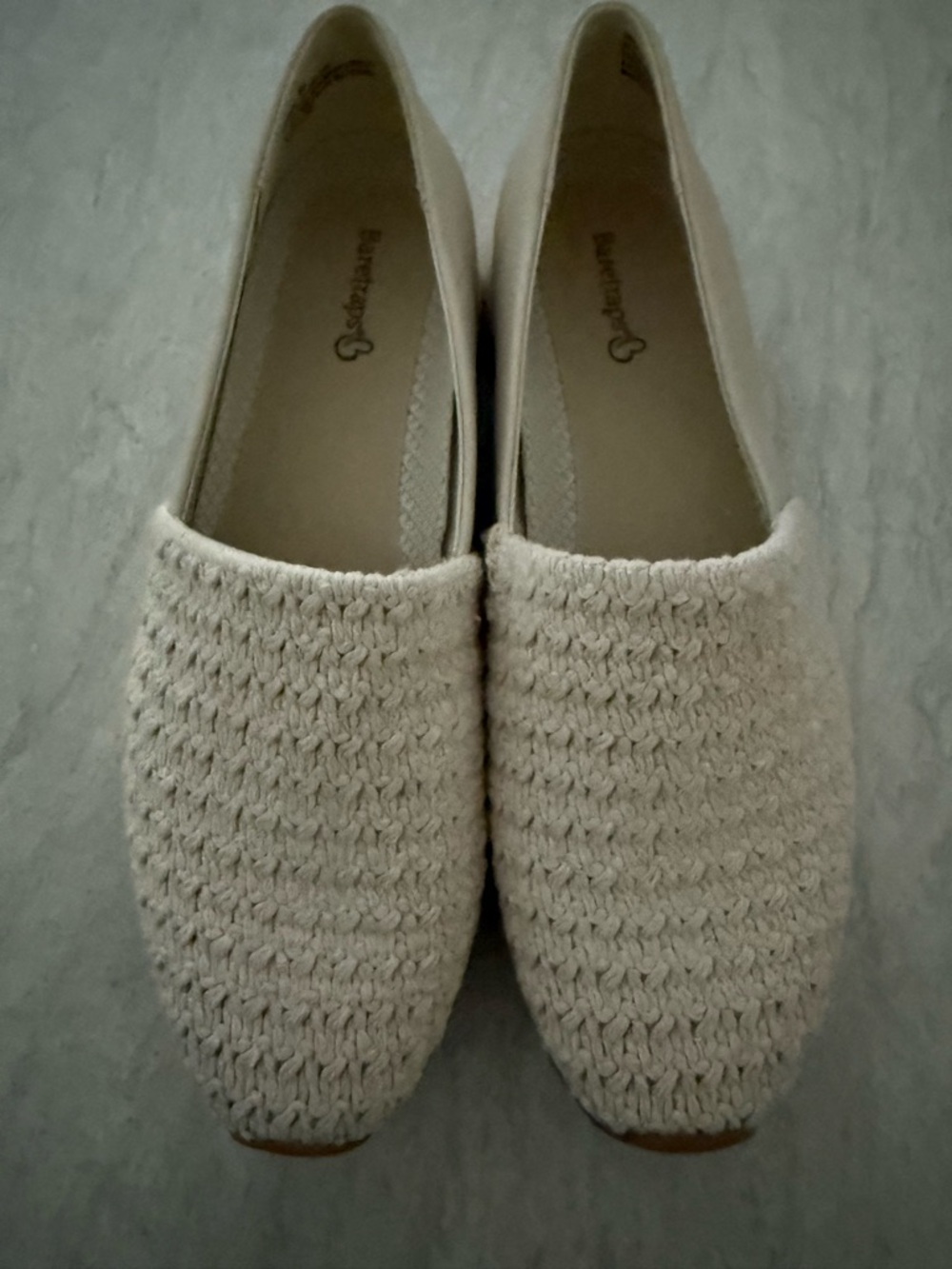 BareTraps Cream Woven Slip-On Loafers